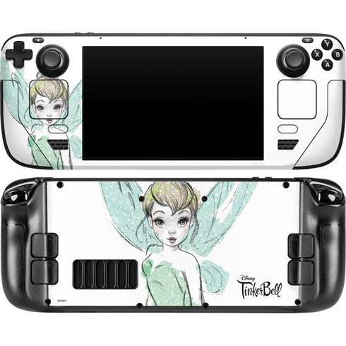 Disney Tinker Bell Watercolor Fairy Art Steam Deck Handheld Gaming Computer OLED Skin