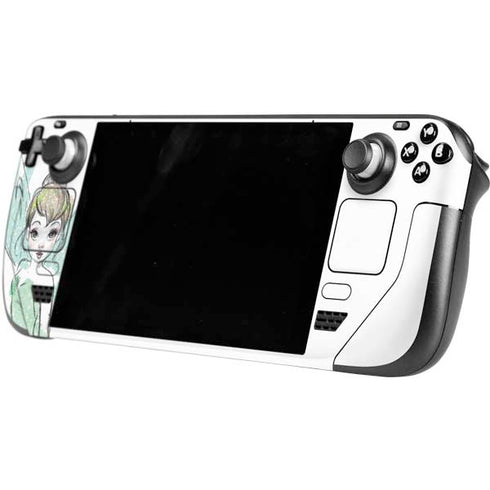 Disney Tinker Bell Watercolor Fairy Art Steam Deck Handheld Gaming Computer OLED Skin