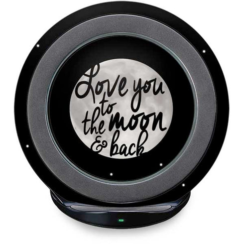 To The Moon And Back BW Fast Charge Wireless Charging Stand Skin