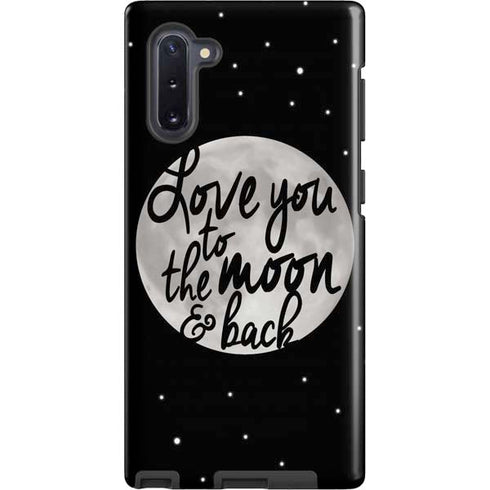 To The Moon And Back BW Galaxy Cases