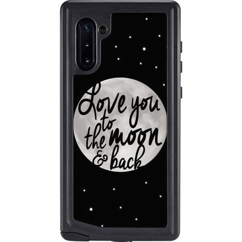 To The Moon And Back BW Galaxy Cases
