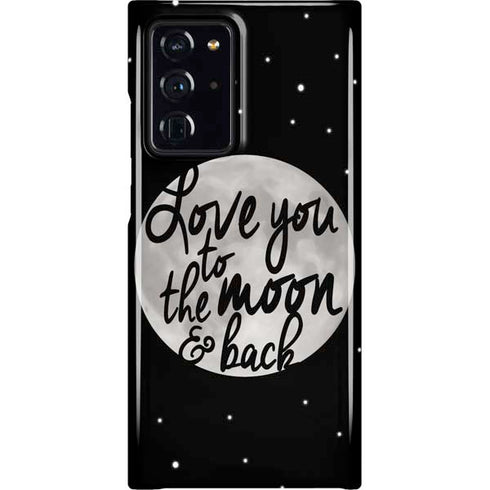 To The Moon And Back BW Galaxy Cases