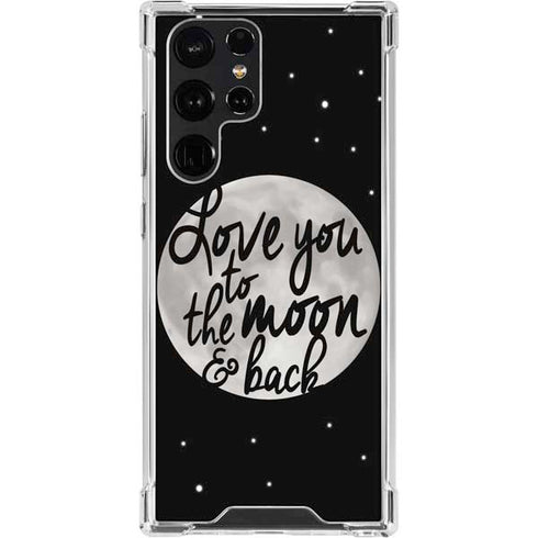 To The Moon And Back BW Galaxy S23 Ultra Clear Case