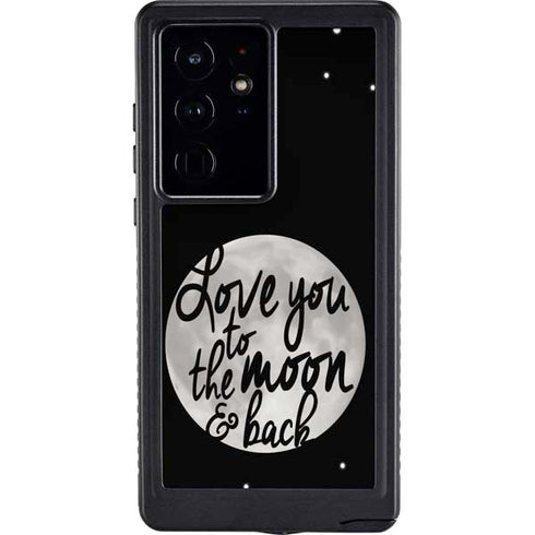 To The Moon And Back BW Galaxy S24 Ultra Waterproof Case