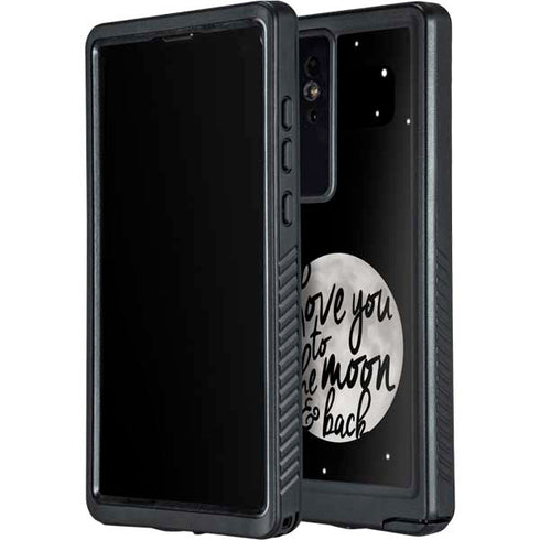 To The Moon And Back BW Galaxy S24 Ultra Waterproof Case