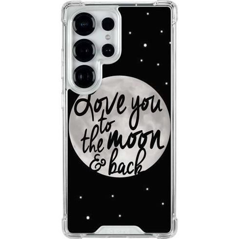 To The Moon And Back BW Galaxy S25 Ultra Clear Case