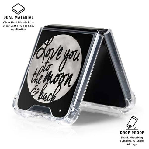 To The Moon And Back BW Galaxy Z Flip6 Clear Case
