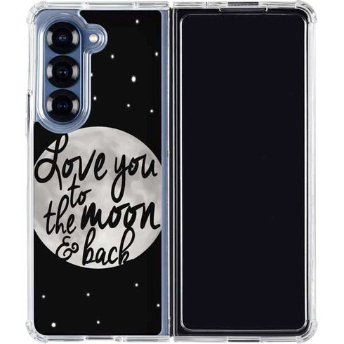 To The Moon And Back BW Galaxy Z Fold6 Clear Case