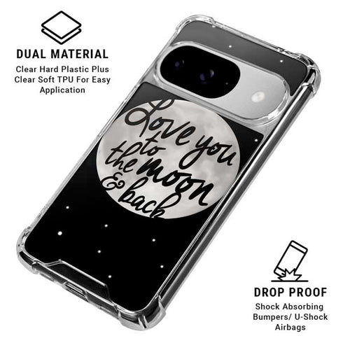 To The Moon And Back BW Google Pixel 10 Clear Case