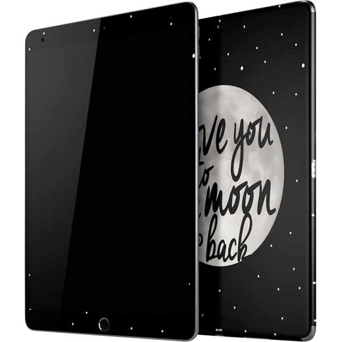 To The Moon And Back BW iPad Skins