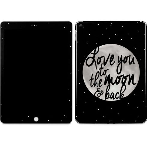 To The Moon And Back BW Apple iPad Skin