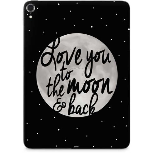 To The Moon And Back BW Apple iPad Pro Skin