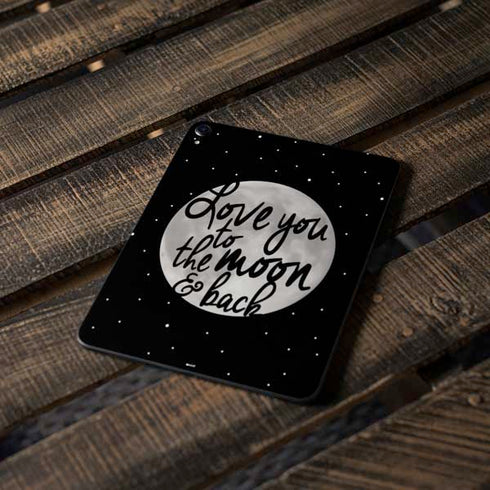 To The Moon And Back BW Apple iPad Pro Skin