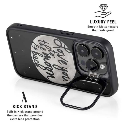 To The Moon And Back BW iPhone 13 Pro Max Kickstand Case