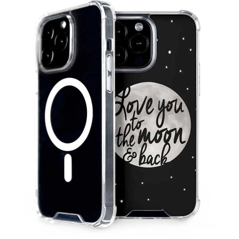 To The Moon And Back BW iPhone Cases