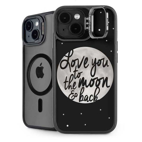 To The Moon And Back BW iPhone 14 Kickstand Case