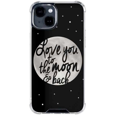 To The Moon And Back BW iPhone 15 Clear Case