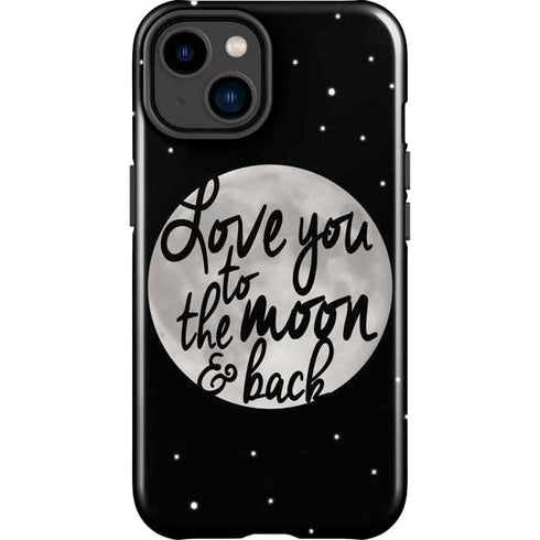 To The Moon And Back BW iPhone 15 Impact Case