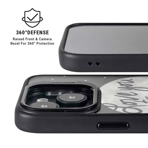 To The Moon And Back BW iPhone 15 Kickstand Case