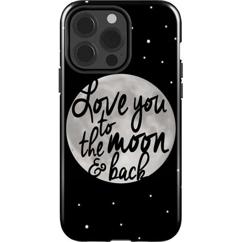 To The Moon And Back BW iPhone 15 Pro Impact Case