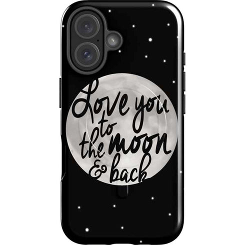 To The Moon And Back BW iPhone 16 Magsafe Impact Case