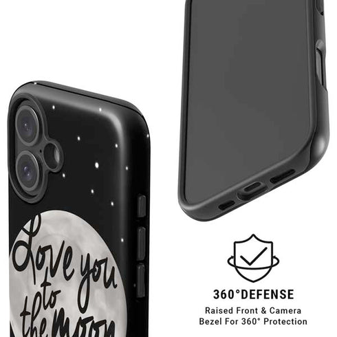 To The Moon And Back BW iPhone 16 Magsafe Impact Case