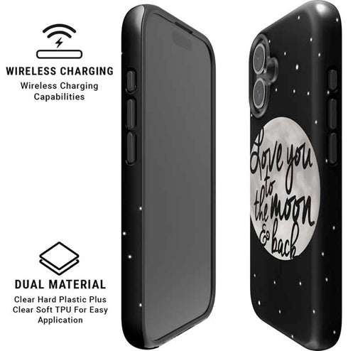 To The Moon And Back BW iPhone 16 Magsafe Impact Case
