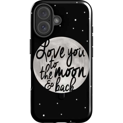 To The Moon And Back BW iPhone 16 Plus Magsafe Impact Case