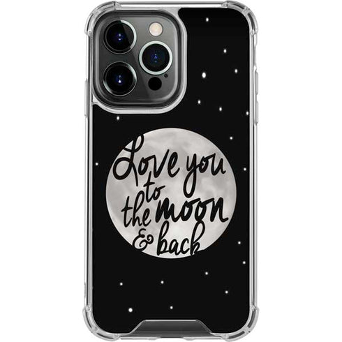 To The Moon And Back BW iPhone 16 Pro Clear Case