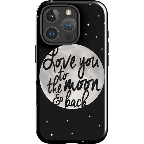 To The Moon And Back BW iPhone 16 Pro Max Impact Case