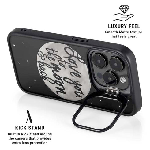 To The Moon And Back BW iPhone 16 Pro Max Kickstand Case