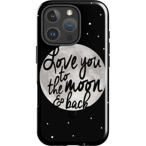 To The Moon And Back BW iPhone 16 Pro Max Magsafe Impact Case