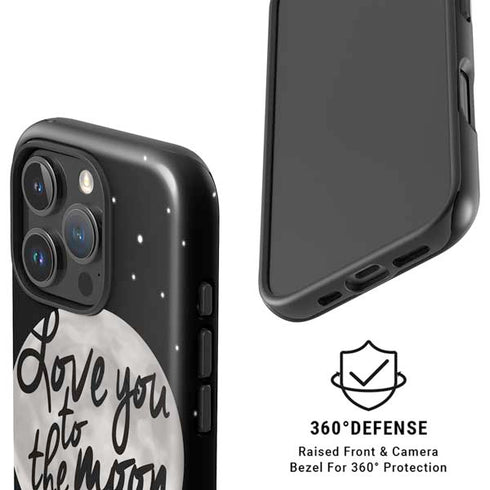 To The Moon And Back BW iPhone 16 Pro Max Magsafe Impact Case