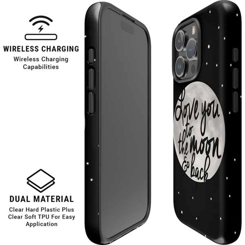 To The Moon And Back BW iPhone 16 Pro Max Magsafe Impact Case