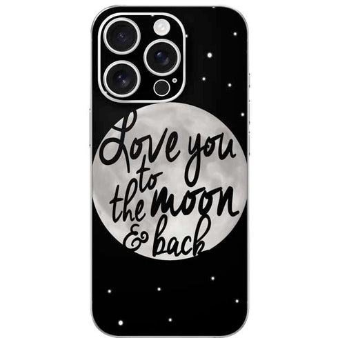 To The Moon And Back BW iPhone 16 Pro Skin