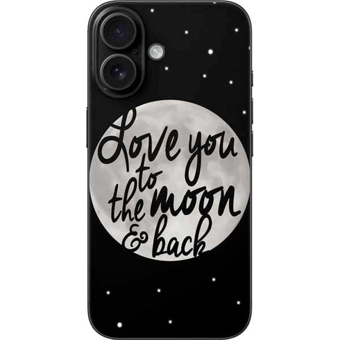 To The Moon And Back BW iPhone 16 Skin