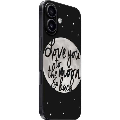 To The Moon And Back BW iPhone 16 Skin
