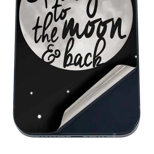 To The Moon And Back BW iPhone 16 Skin