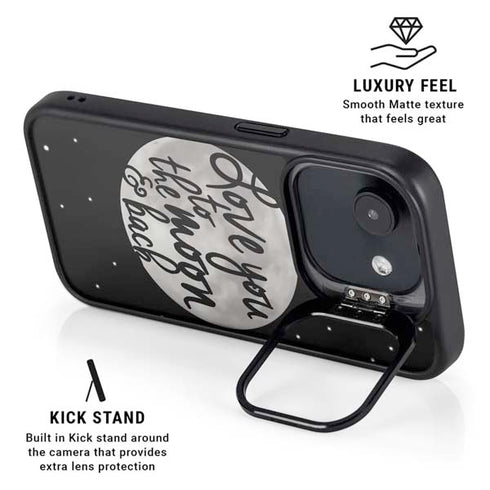 To The Moon And Back BW iPhone 16e Kickstand Case