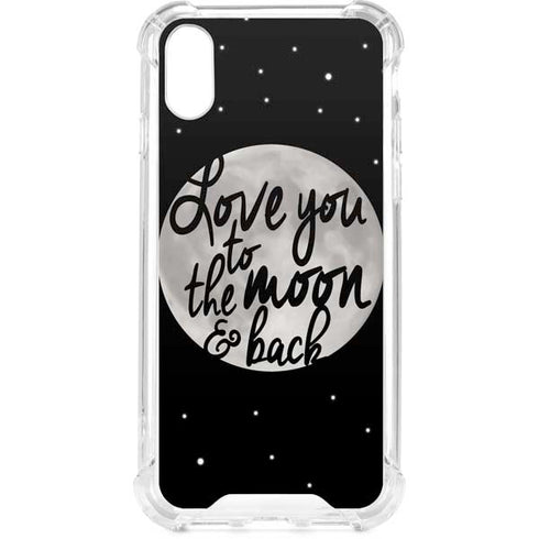 To The Moon And Back BW iPhone XS Clear Case