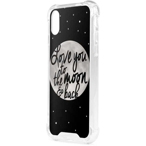 To The Moon And Back BW iPhone XS Clear Case