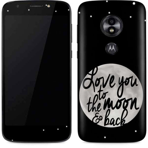 To The Moon And Back BW Moto E5 Play Skin