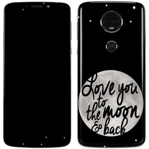To The Moon And Back BW Moto E5 Plus Skin