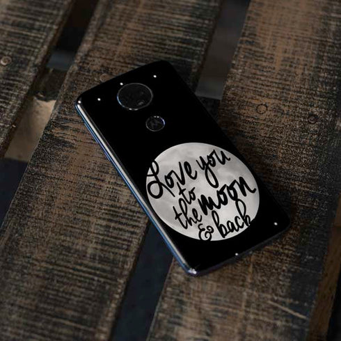 To The Moon And Back BW Moto E5 Plus Skin