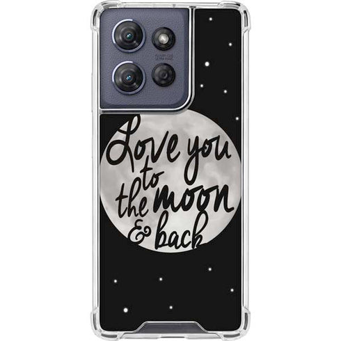 To The Moon And Back BW Moto G 5G (2025) Clear Case