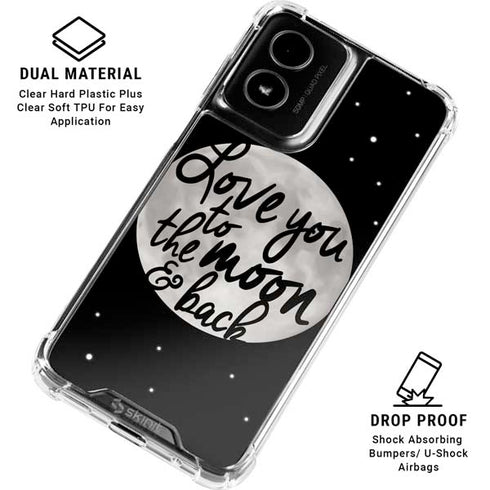 To The Moon And Back BW Moto G Power 5G (2024) Clear Case