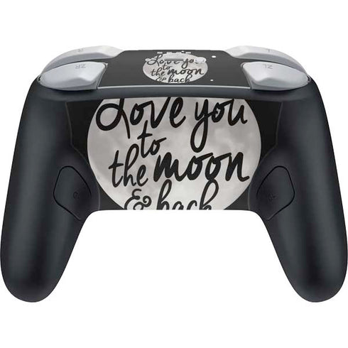 To The Moon And Back BW Nintendo Switch 2 (2025) Pro Controller Skin