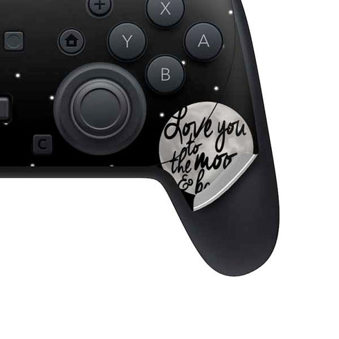 To The Moon And Back BW Nintendo Switch 2 (2025) Pro Controller Skin