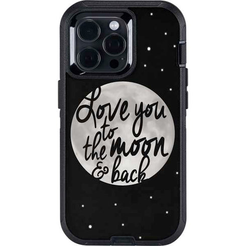 To The Moon And Back BW Otterbox Defender iPhone Skin
