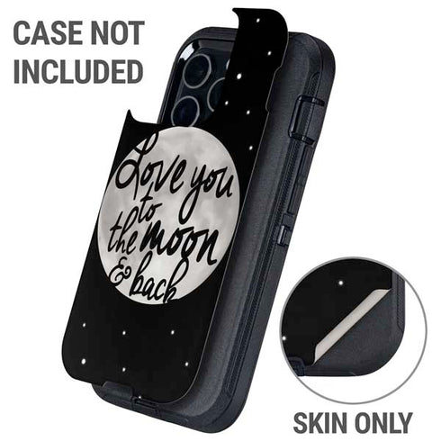 To The Moon And Back BW Otterbox Defender iPhone Skin